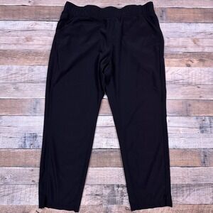 Eddie Bauer Women's Pants Black Large Elastic Waist Zipper Pocket Hiking Travel